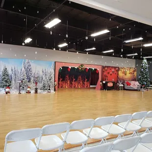 Christmas set up for holiday showcase