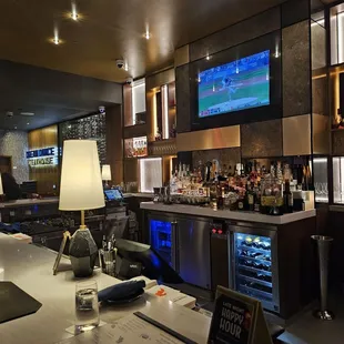 a bar with a television