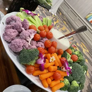 Vegetable tray for the cocktail hour