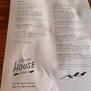 Menu (May 2023)