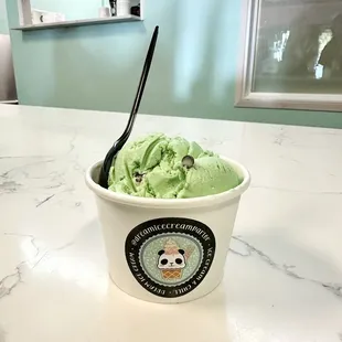 a cup of ice cream