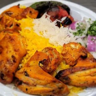 #7 chicken wings on rice. Yummy yum yum