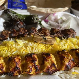 #5. Chicken and Beef luleh Combo with Rice #11. Beef Sultani with Rice #14. Lamb Chops with Rice