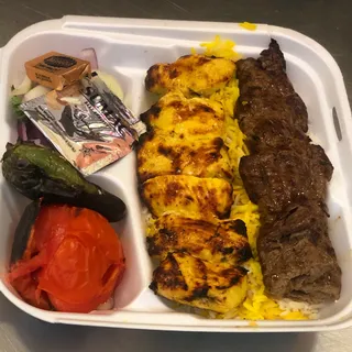 37. Chicken breast and Beef shish Combo with Rice