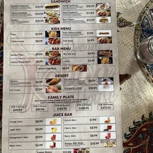 menu, sushi and sashimi