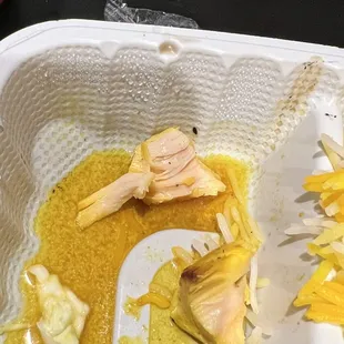 Undercooked chicken kabab