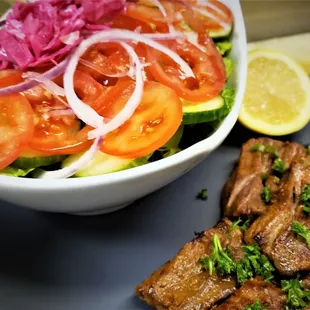 Fresh Salad w/ Shish Kabob