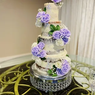 a three tiered wedding cake