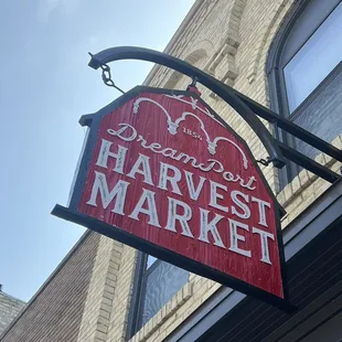 a red and white sign