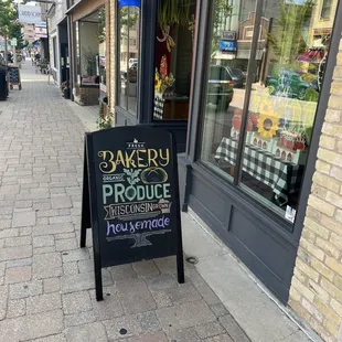 a sign for a bakery
