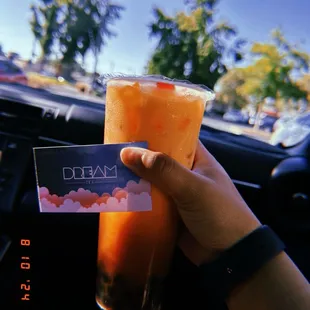 Thai tea with boba