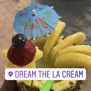 Pineapple cocktail with pin-a colada smoothie