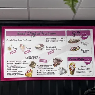 menu