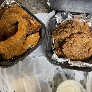 (5) Fried Green Tomatoes Onion Rings Side of okra (6) Mozzarella Sticks