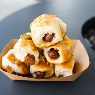 hot dogs wrapped in cheese