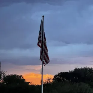 Flag at sunset