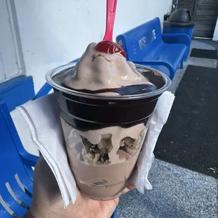 Small Sundae with Chocolate Soft Serve, Cookie Dough and Hot Fudge