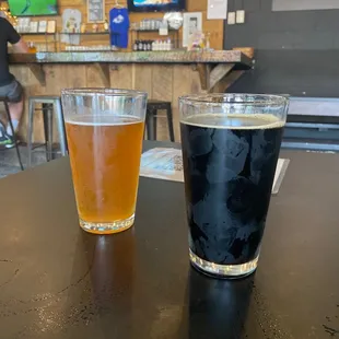 Chocolate Rain milk stout and Pixie's revenge sour