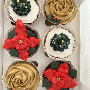 a dozen cupcakes in a box