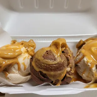 Vanilla and chocolate peanut butter vegan ice cream