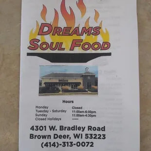 New menu