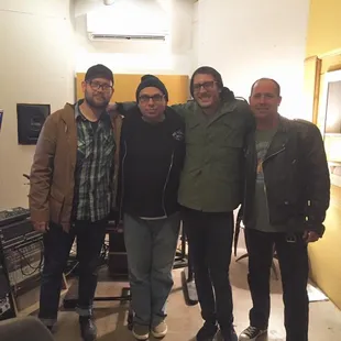 Owners Britt, Jim, Cameron, and Robby working in our recording studio Cloudland.