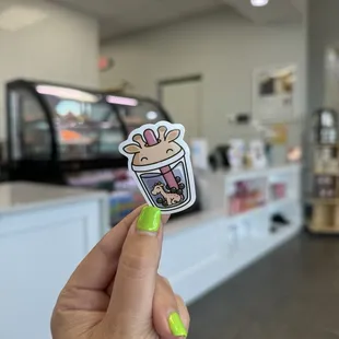 Giraffe boba sticker!