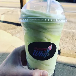 This was a lemon dole whip key lime soda float. A whole lotta words and flavors