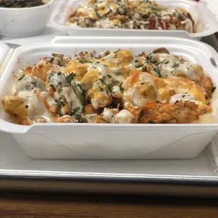 Chicken and shrimp potato hash