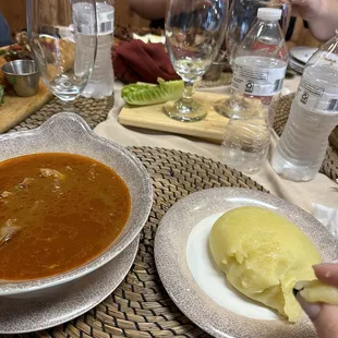 Fufu and Goat Light Soup with Fufu