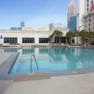 a pool in the middle of a city