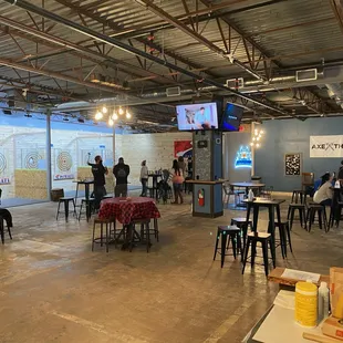 a group of people in a room