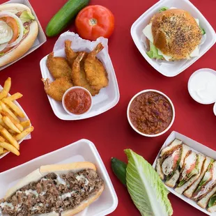 a variety of food items