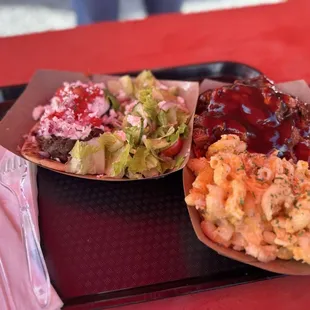 Lebanese meatballs/Pulled Pork and Mac&amp;Cheese