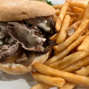 Philly Style Roast Beef and Fries.