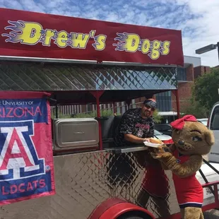 Wilma the wildcat decides to show up at one of the University administration days that we catered!