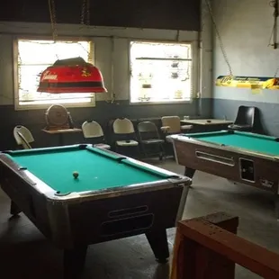 two pool tables and a pool table