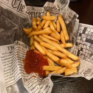 french fries and ketchup