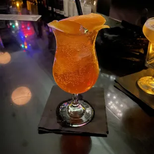 a glass of orange juice