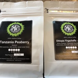 Freshly roasted whole coffee beans