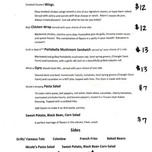 menu