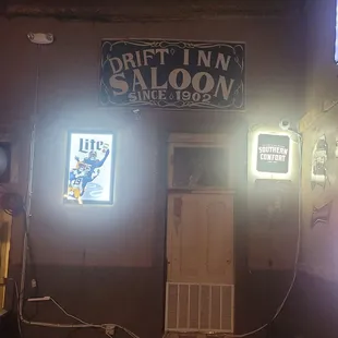 the entrance to the saloon