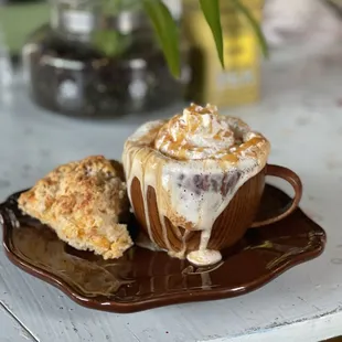 White chocolate mocha with a homemade nano biscuit
