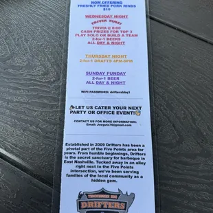 Special menu April 2024