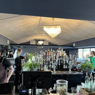 a man and a woman at the bar