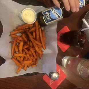 Sweet potato fries with garlic mayonnaise