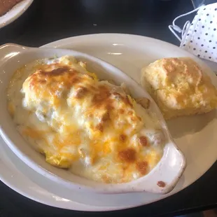 Skillet which was great! And the biscuits are amazing.