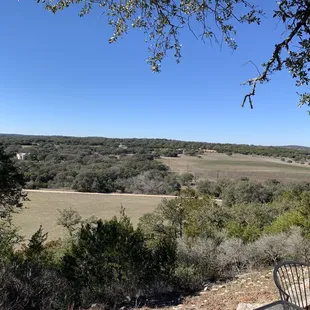 View of the valley and vineyard from the picnic area