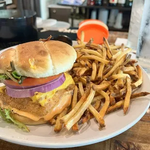 Kitty Hawk Mahi Sandwich with fresh cut fries