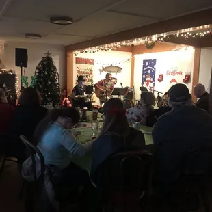 Band entertains w Christmas music at Driftwood Point.